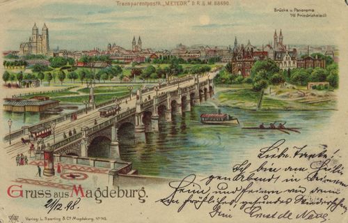 Magdeburg, Sachsen-Anhalt: Stadtansicht mit Brcke