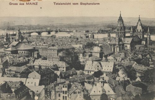Mainz, Rheinland-Pfalz: Stadtansicht vom Stephansturm
