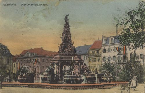 Mannheim, Baden-Wrttemberg: Monumentalbrunnen auf dem Paradeplatz