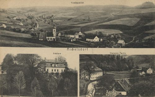 Michelsdorf, Schlesien: Stadtansicht; Schloss