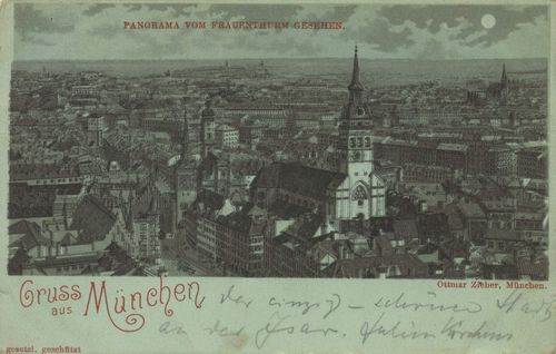 Mnchen, Bayern: Panorama vom Frauenturm aus