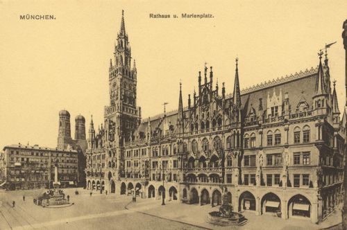 Mnchen, Bayern: Rathaus und Marienplatz