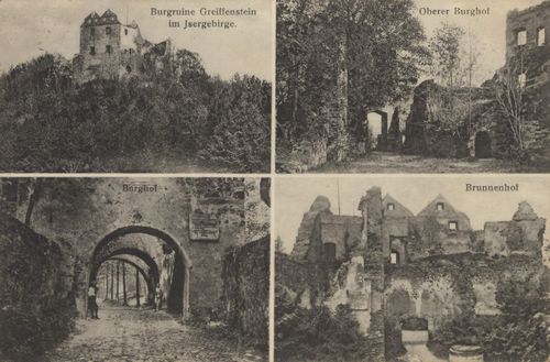 Neundorf, Schlesien: Burgruine Greiffenstein; Oberer Burghof; Burghof
