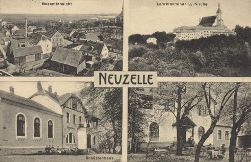 Neuzelle, Brandenburg: Stadtansicht; Lehrerseminar und Kirche; Schtzenhaus