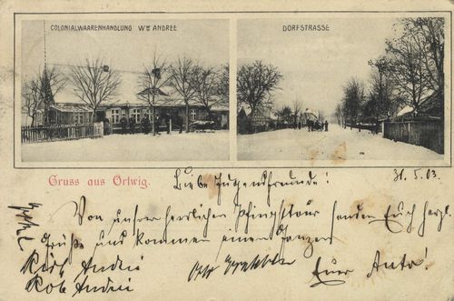 Ortwig, Brandenburg: Kolonialwarenhandlung W. Andree; Dorfstrae
