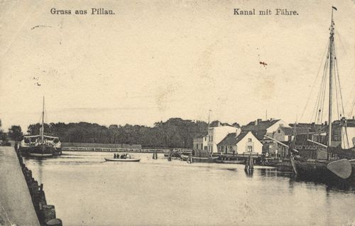 Pillau, Ostpreuen: Kanal mit Fhre