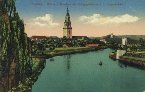 Potsdam, Brandenburg: Haverlarm mit Heiliggeistkirche vor der Langenbrcke