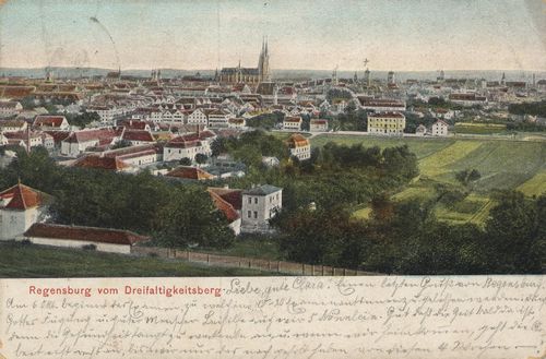 Regensburg, Bayern: Stadtansicht vom Dreifaltigkeitsberg
