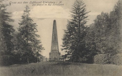 Rheinsberg (Mark), Brandenburg: Obelisk im Kgl. Schlosspark