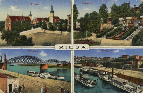 Riesa, Sachsen: Rathaus; Stadtpark; Elbbrcke