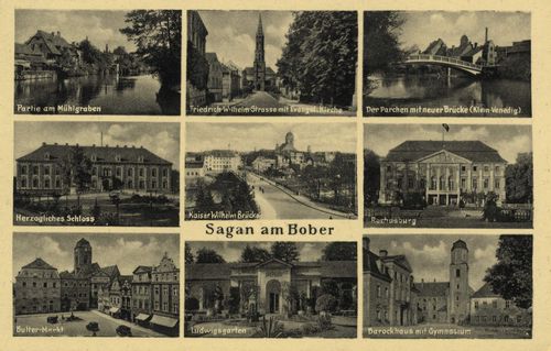 Sagan, Schlesien: Mhlgraben; Herzogl. Schloss; Buttermarkt
