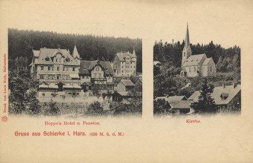 Schierke (Harz), Sachsen-Anhalt: Hoppes Hotel und Pension; Kirche