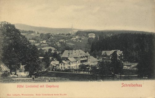 Schreiberhau, Schlesien: Hotel Lindenhof mit Umgebung