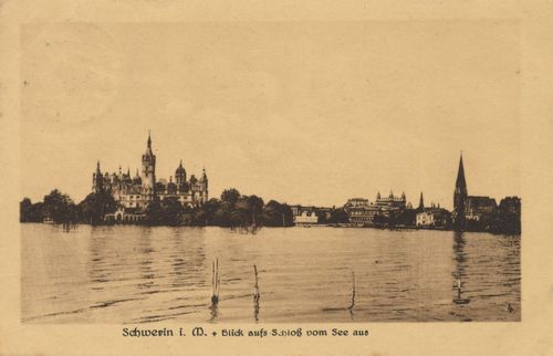 Schwerin (Meckl.), Mecklenburg-Vorpommern: Schloss vom See aus