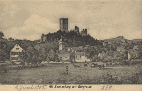 Sonnenberg-Winnenberg, Rheinland-Pfalz: Stadtansicht mit Burgruine