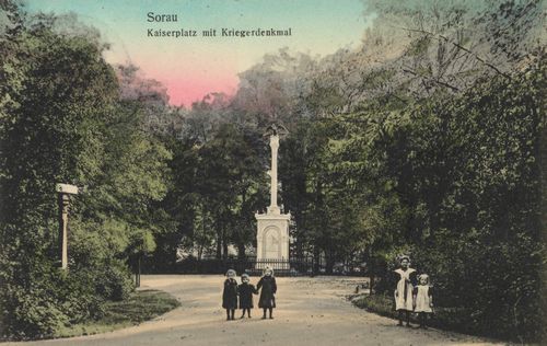 Sorau N.-L., Ostbrandenburg: Kaiserplatz mit Kriegerdenkmal