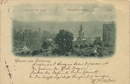 Stolberg (Rhld.), Nordrhein-Westfalen: Ev. Kirche; Kath. Kirche; Burg