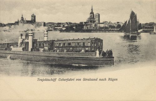 Stralsund, Mecklenburg-Vorpommern: Trajektschiff, berfahrt von Stralsund nach Rgen