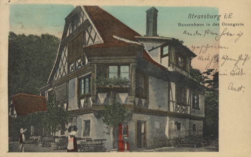 Straburg i. E., Elsass-Lothringen: Bauernhaus in der Orangerie