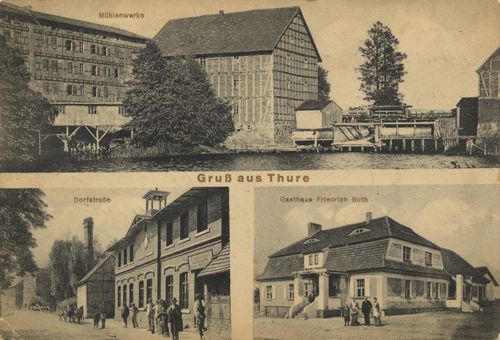 Thuren, Westpreuen: Mhlenwerke; Dorfstrae; Gasthaus Friedrich Buth