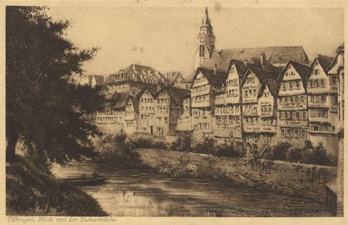 Tbingen, Baden-Wrttemberg: Blick von den Neckarbrcke