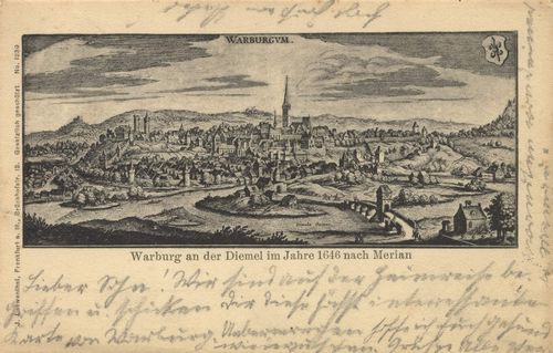 Warburg, Nordrhein-Westfalen: Stadtansicht anno 1646