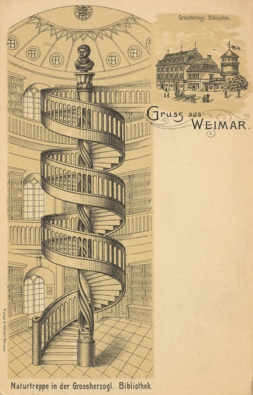 Weimar, Thringen: Herzogin-Anna-Amalia-Bibliothek, Wendeltreppe im Turm
