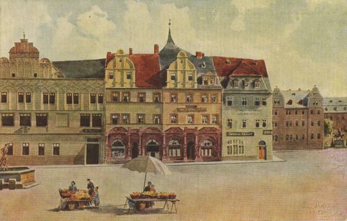 Weimar, Thringen: Marktplatz mit Lucas-Cranach-Haus