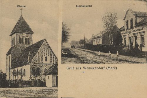 Wensickendorf, Brandenburg: Kirche; Dorfansicht