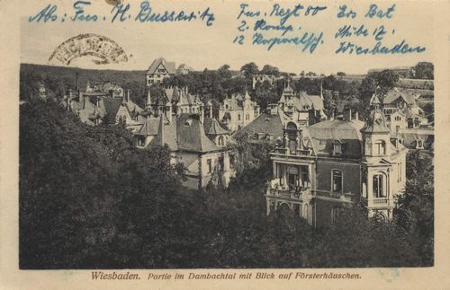 Wiesbaden, Hessen: Dambachtal mit Blick auf Frsterhuschen