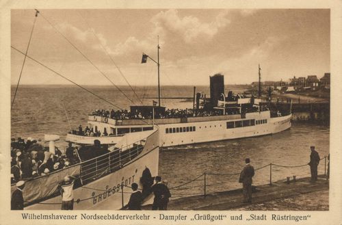 Wilhelmshaven, Niedersachsen: Nordseebderverkehr, Dampfer Grgott und Stadt Rstringen
