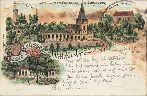 Wittekindsburg, Nordrhein-Westfalen: Porta Westfalica, Hotel zur Wittekindsburg; Aussichtsturm; Wittekindskapelle