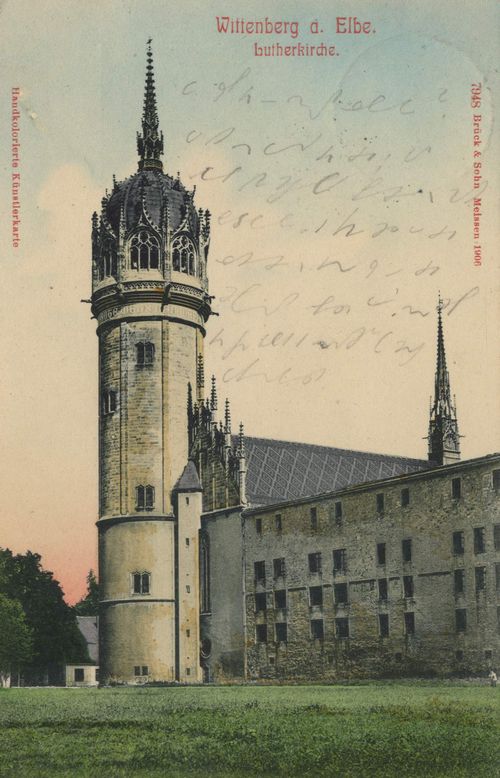 Wittenberg, Lutherstadt, Sachsen-Anhalt: Schlosskirche von Sdwesten