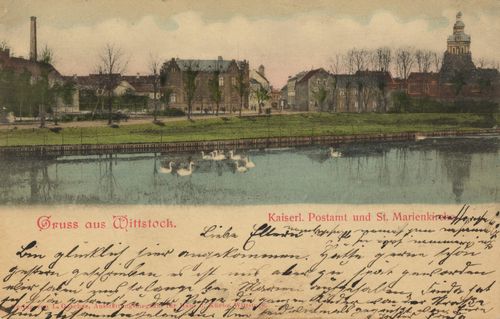 Wittstock a. Dosse, Brandenburg: Postamt und Marienkirche