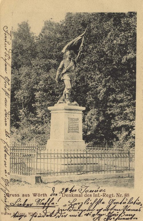 Wrth a. S., Elsass-Lothringen: Denkmal des Infanterie-Regiments Nr. 88