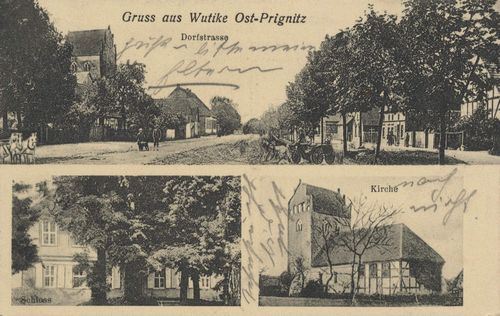 Wutike, Brandenburg: Dorfstrae; Kirche; Schloss