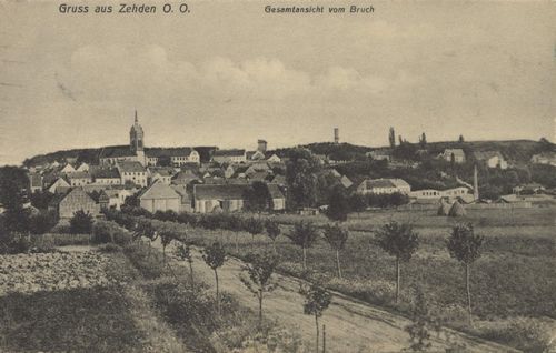 Zehden a. Oder, Ostbrandenburg: Stadtansicht vom Bruch