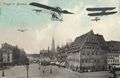Zwickau, Sachsen: Flugzeuge ber dem Hauptmarkt