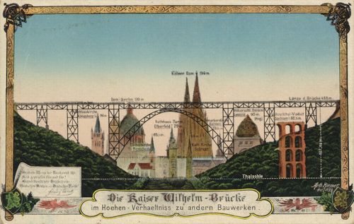 Bergisches Land, Kaiser-Wilhelm-Brücke im Höhenverhältnis zu anderen Bauwerken