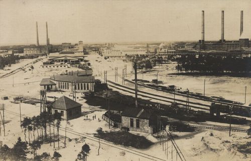 Fabrik mit Bahnlinien
