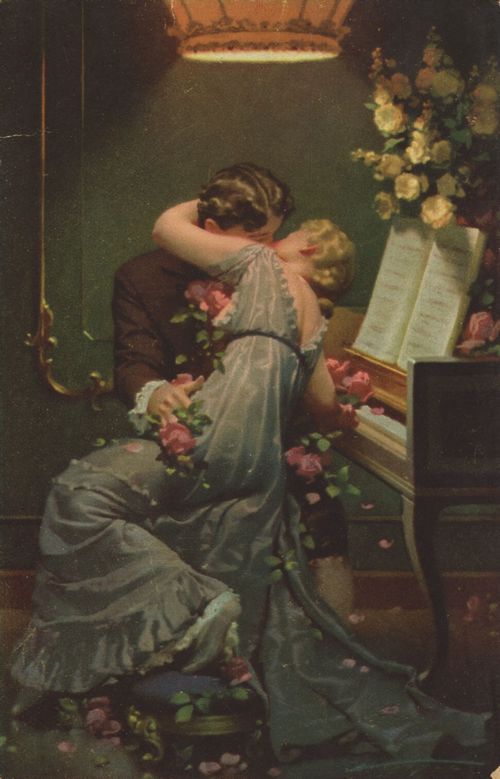Küssende am Klavier