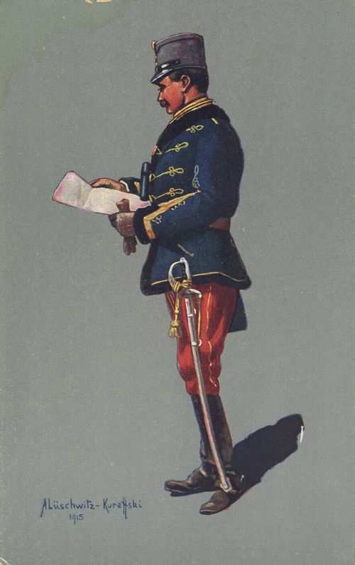 Öst.-Ung. Husarenstaboffizier in Felduniform 1914-1916