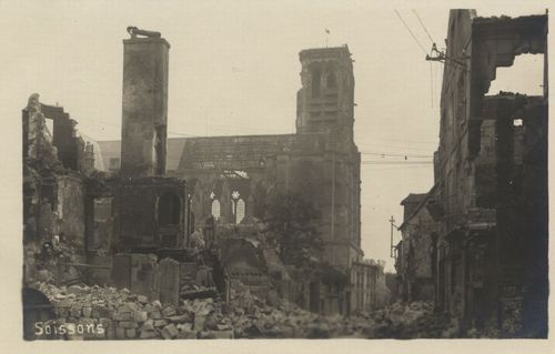 Zerstörte Gebäude in Soissons
