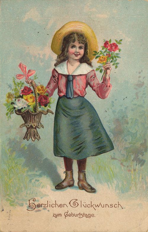 Mädchen mit Rosenkorb