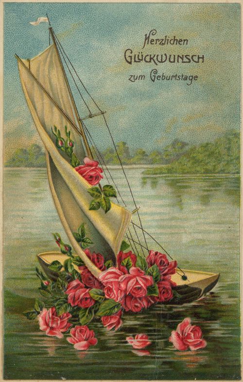Segelboot mit Rosen