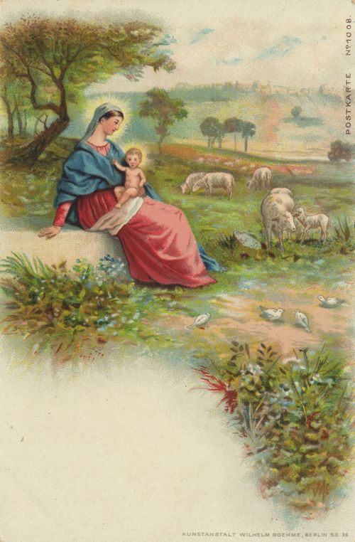 Mit Kind und Schafherde