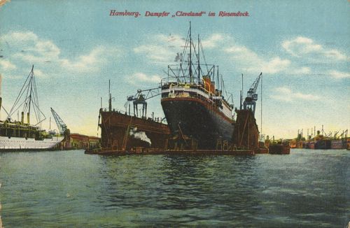 Hamburg, Dampfer 'Cleveland' im Riesendock
