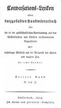 Brockhaus Conversations-Lexikon Bd. 3. Amsterdam 1809
