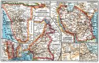 Deutsche Kolonien. I. (Karten) 1. Deutsch-Südwestafrika. 2. Togo. 3. Kamerun. 4. Deutsch-Ostafrika.