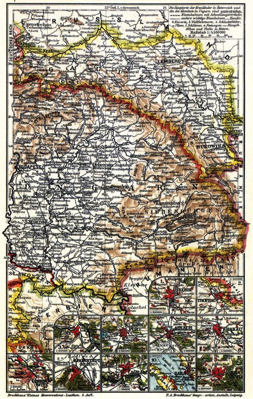Österreich-Ungarische Monarchie (Karten) IV. Östliche Hälfte.